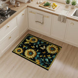 Sunflower Butterfly Floral Area Rug