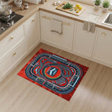Red Racing Track Kids Area Rug