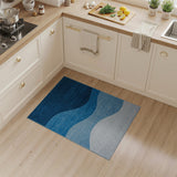 Wavy Blue Ocean Gradient Area Rug