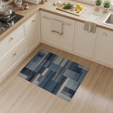 Modern Blue Geometric Striped Area Rug