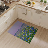 Blue White Daisy Meadow Area Rug