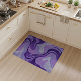 Abstract Area Purple Wavy Abstract Area Rug
