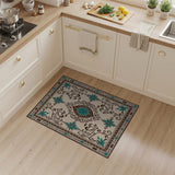 Ornate Teal Floral Persian Area Rug