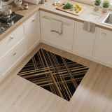 Bold Geometric Brown Tan Stripe Area Rug
