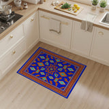 Blue Orange Geometric Southwestern Rug