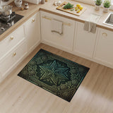 Vintage Teal Mandala Star Area Rug