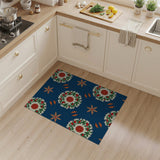 Navy Berry Wreath Harvest Area Rug