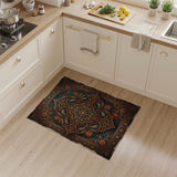 Vintage Teal Persian Medallion Area Rug