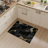 Black Gold Fluid Abstract Area Rug