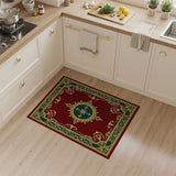 Regal Red Medallion Rug with Gold Baroque Border
