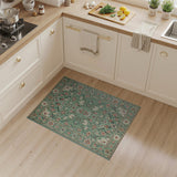 Teal Persian Floral Traditional Persian Area Rug