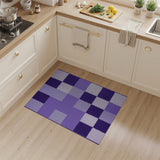 Purple Geometric Block Shag Rug