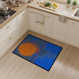 Bold Orange Sun Horizon Geometric Area Rug