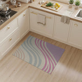 Swirling Waves Abstract Area Rug in Soft Pink Purple
