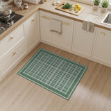 Green Rustic Farmhouse Green White Gingham Checkered Area Rug