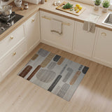 Beige and Neutral Abstract Organic Shapes Beige Grey Area Rug