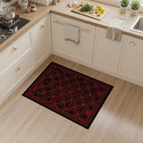 Crimson Web Geometric Area Rug