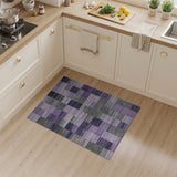 Purple Grey Geometric Block Geometric Modern Area Rug