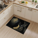 Golden Moon Over Wavy Mountains Abstract Rug