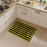 Yellow Black Striped Soccer Field Area Rug