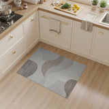 Abstract Beige Wave Abstract Area Area Rug