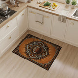 Ornate Football Mandala Area Rug