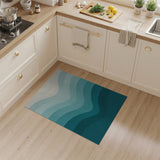 Wavy Blue Teal Gradient Abstract Area Rug