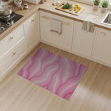 Flowing Pink Ombre Wave Area Rug