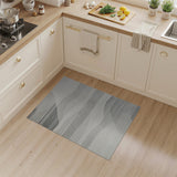 Grey Abstract Wave Geometric Area Rug