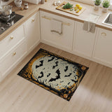 Spooky Halloween Bats Moonlit Forest Rug
