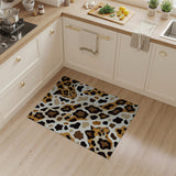 Leopard Print Area Rug with Stylized Faces