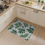 Floral Vintage Lush Green Leaves Pattern Area Rug