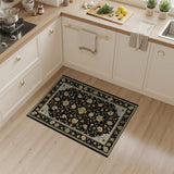 Luxe Black Persian Floral Area Rug