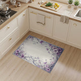 Purple Floral Vintage Washable Area Rug