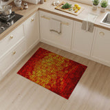 Fiery Red Brick Grid Area Rug