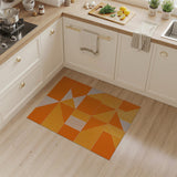 Vibrant Orange Geometric Triangle Area Rug