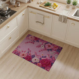 Floral Vintage Blush Pink Peony Floral Area Rug