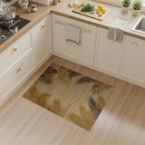 Palm Frond Striped Beige Area Rug