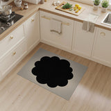 Black Floral Silhouette Area Rug