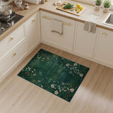Green Emerald Green Floral Vintage Area Rug