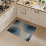 Blue and Teal Wavy Blue Geometric Area Rug