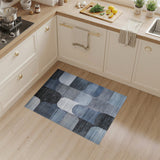Geometric Modern Blue Grey Geometric Abstract Area Rug
