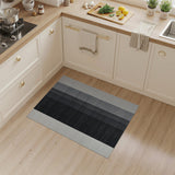 Bold Black Grey Vertical Stripe Rug
