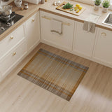 Tan Brown Woven Grid Area Rug