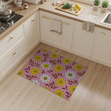 Playful Pink Daisy Floral Area Rug