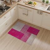 Geometric Modern Pink Vibrant Pink Geometric Shag Area Rug