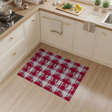 Distressed Red Plaid Area Rug