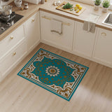 Teal Persian Medallion Blue and Teal Area Rug
