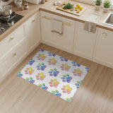 Kids Cartoon Rainbow Paw Print Washable Area Rug