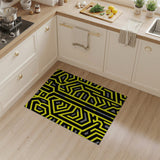Yellow Bold Yellow Maze Geometric Area Rug